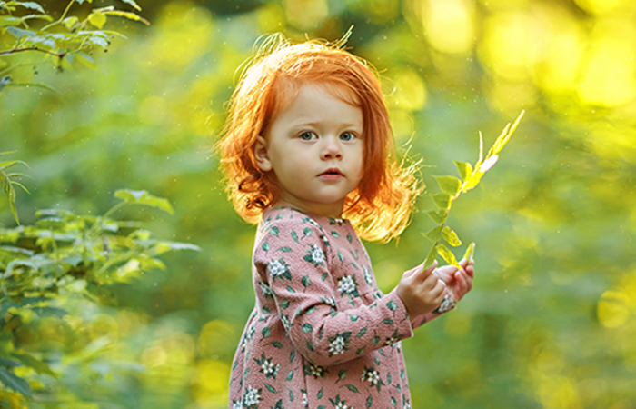 Little red-haired girl.